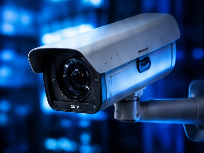 Cámara de videovigilancia exterior para sistemas de seguridad electrónica.